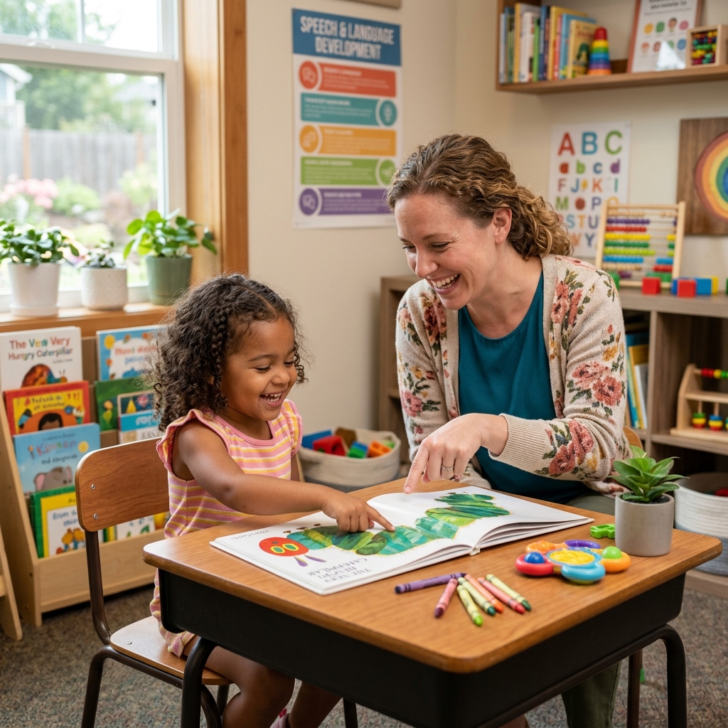 Friendly speech therapy session